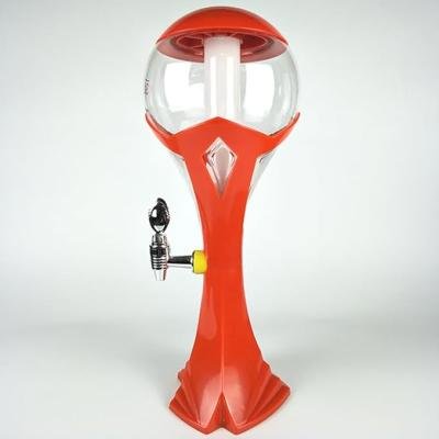 BARRAID Large 3000 ml, 3 L Capacity World Cup Tower/Dispenser/Decanter for Beer/Whisky/Wine with Sparkling LED Lights, Multicolour (RED)