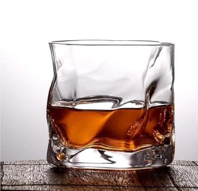 BARRAID Crystal Whiskey Glasses, Modern Geometric Design 250ML, (Set of 6)