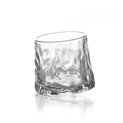 BARRAID Crystal Whiskey Glasses (Set of 6), Round Glass Wave Pattern Design with Fall Proof Base 265 ml