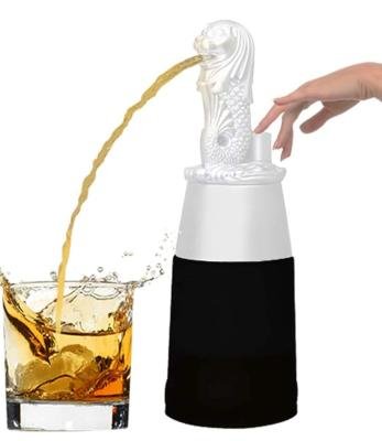 BARRAID Singapore Lion Shape White Liquor Whiskey/Wine Decanter Aerator Dispenser | Button Press | Bar Accessories for Home | Ideal for Gifts | Perfect Gifts for Boyfriend, Husband, Boss (500 ml)